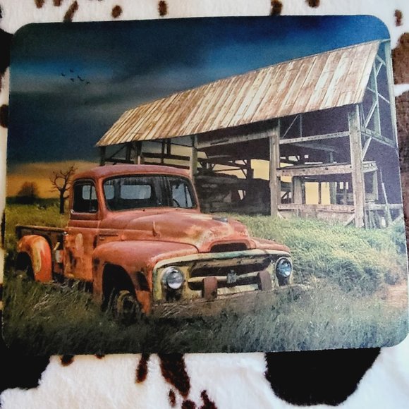 Old Red Truck Computer Non Slip Custom Mouse Pad - Picture 3 of 4